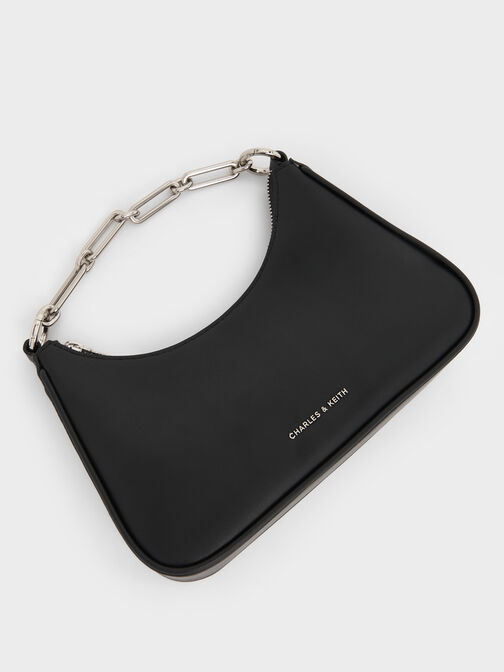 Lane Chain-Strap Shoulder Bag, Noir, hi-res