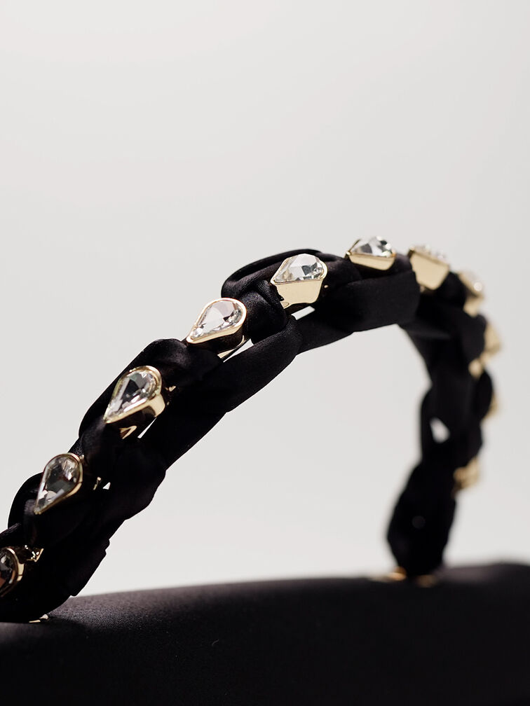 حقيبة إيليان من الساتان, أسود, hi-res