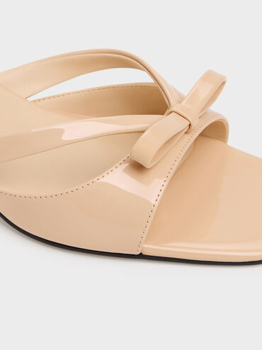 Kaleen Patent Kitten-Heel Mules, Nude, hi-res