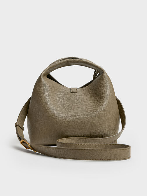 Chance Turn-Lock Bucket Bag, Deep Olive, hi-res