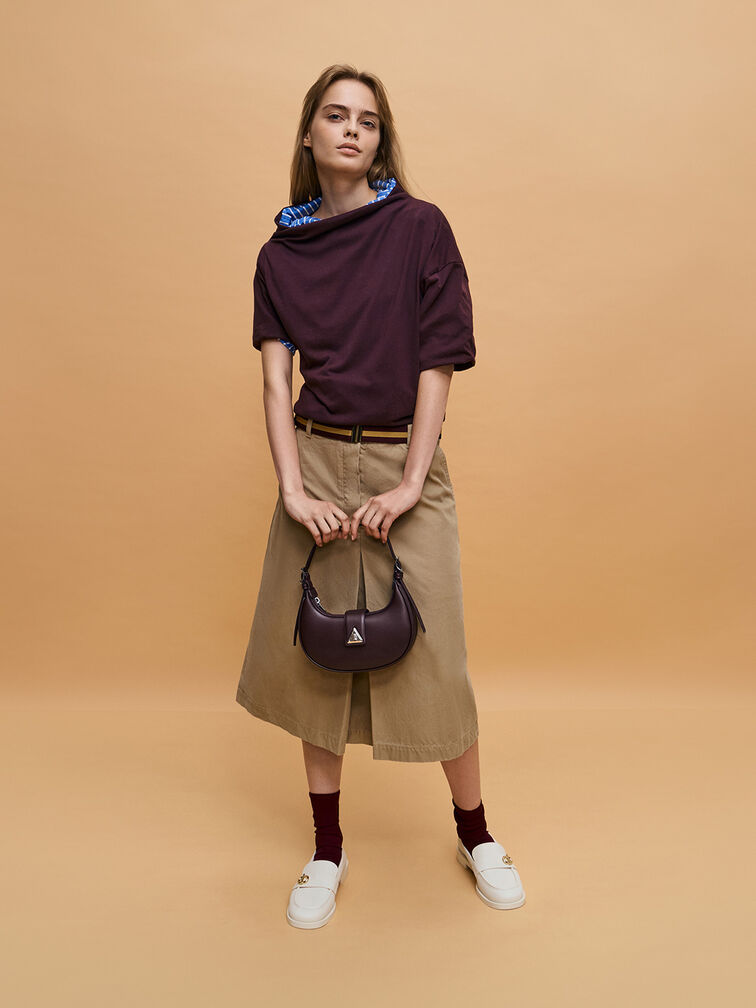 Trice Belted Shoulder Bag, Plum, hi-res