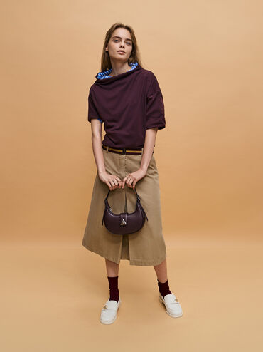 Trice Belted Shoulder Bag, Plum, hi-res