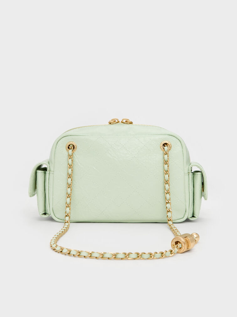 Duo Quilted Crossbody Bag, Mint Green, hi-res