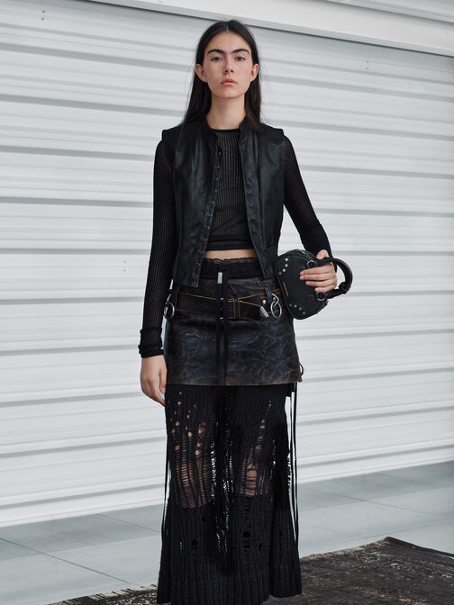 Bobbie Studded Top Handle Bag, Noir, hi-res