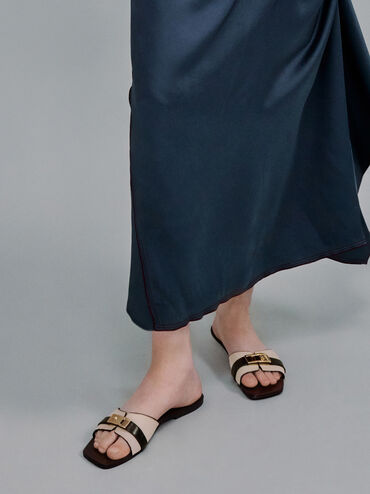 Lando Canvas Belted Slide Sandals, Multi, hi-res