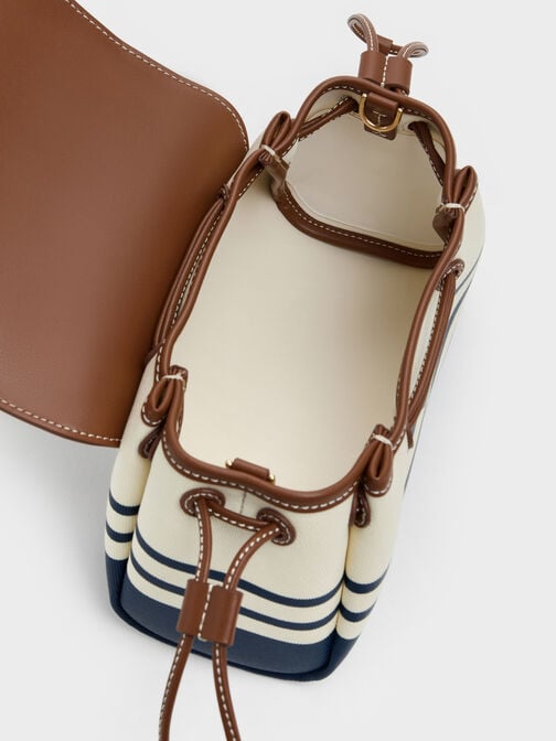 Hanya Canvas Striped Top Handle Bag, Multi, hi-res