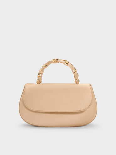 حقيبة إيليان من الساتان, شامباني, hi-res