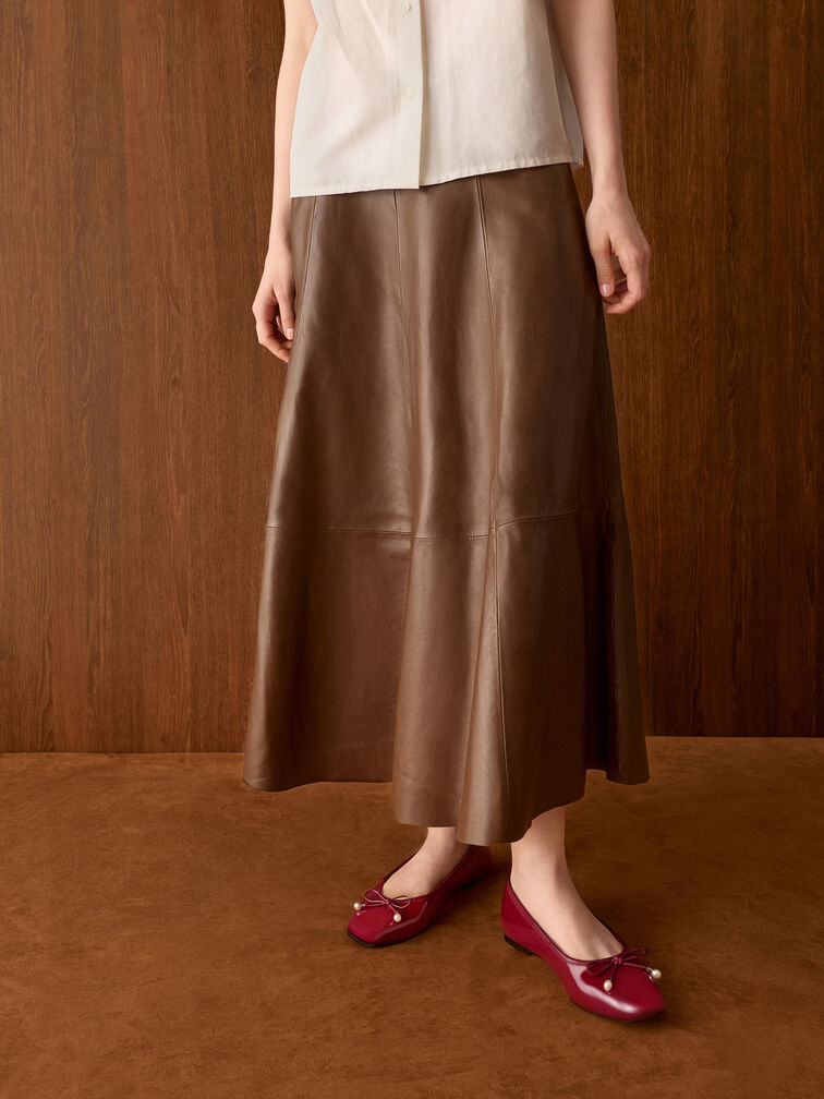 حذاء باليرينا باربرا لامع, أحمر, hi-res