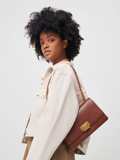 Everline Braided-Strap Shoulder Bag, Chocolate, hi-res