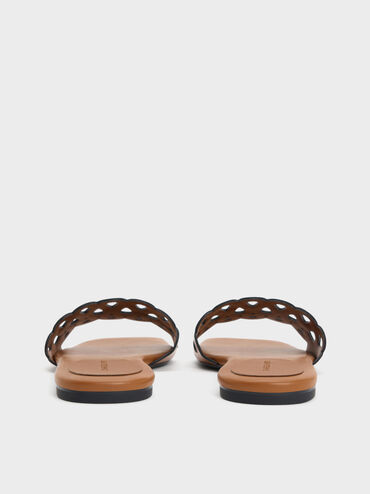 Cut-Out Slide Sandals, Cognac, hi-res