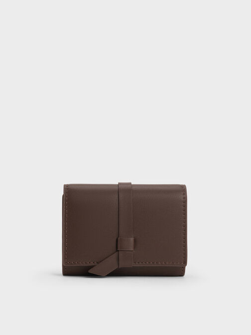 Calla Knotted-Strap Small Wallet, Espresso Brown, hi-res