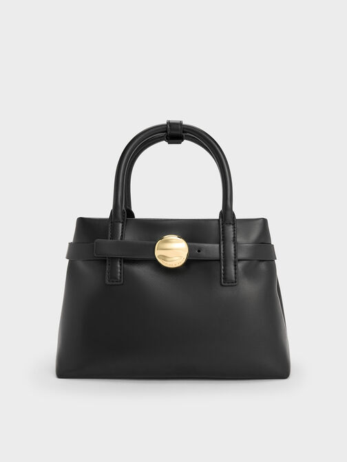 Mini Behn Belted Tote Bag, Black, hi-res