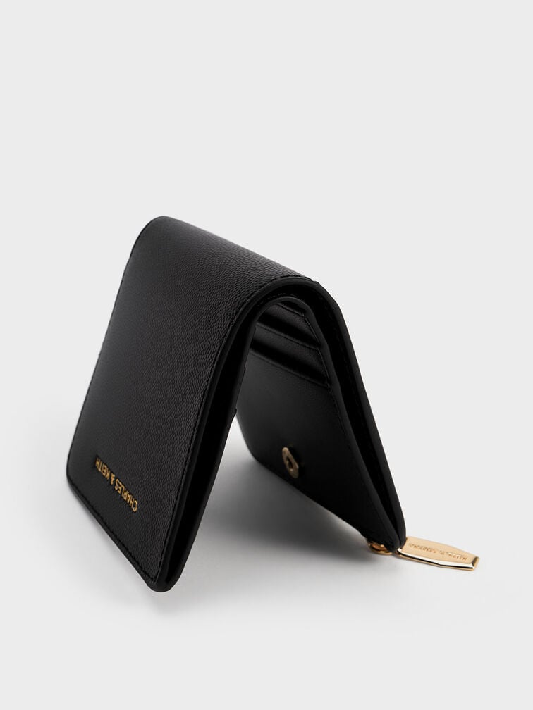 Keely Top Zip Small Wallet, Black, hi-res