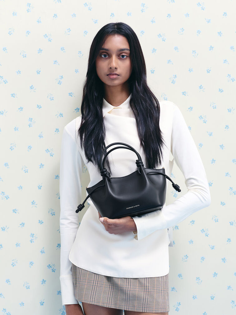 حقيبة توت "سامي" بمقابض معقودة, أسود, hi-res