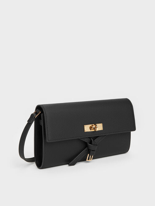 Tricha Knotted-Belt Crossbody Bag, Black, hi-res