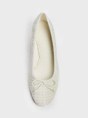 حذاء باليه بعقدة من التويد, متعدد الألوان, hi-res