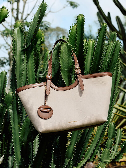 حقيبة حمل قماشية كبيرة الحجم من إينولا, شوكولاتي, hi-res