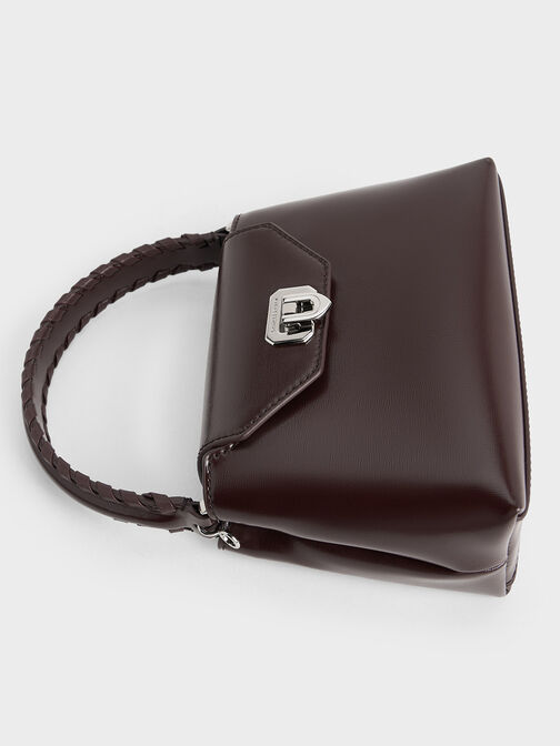 حقيبة أروين بحزام مضفر ومقبض علوي, برقوقي أنيق, hi-res