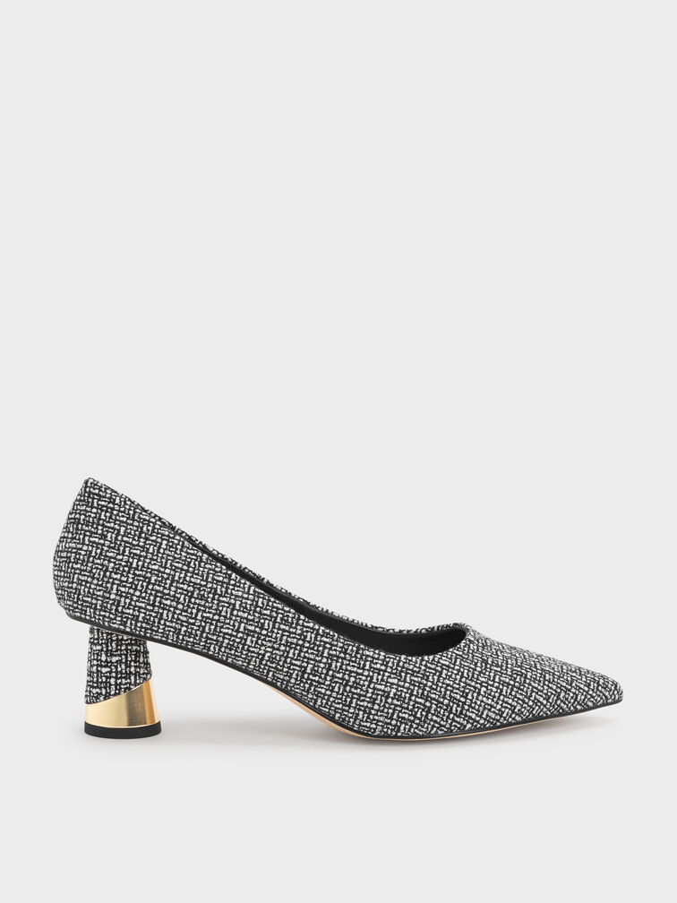 Cammie Tweed Metallic-Heel Pumps, Multi, hi-res