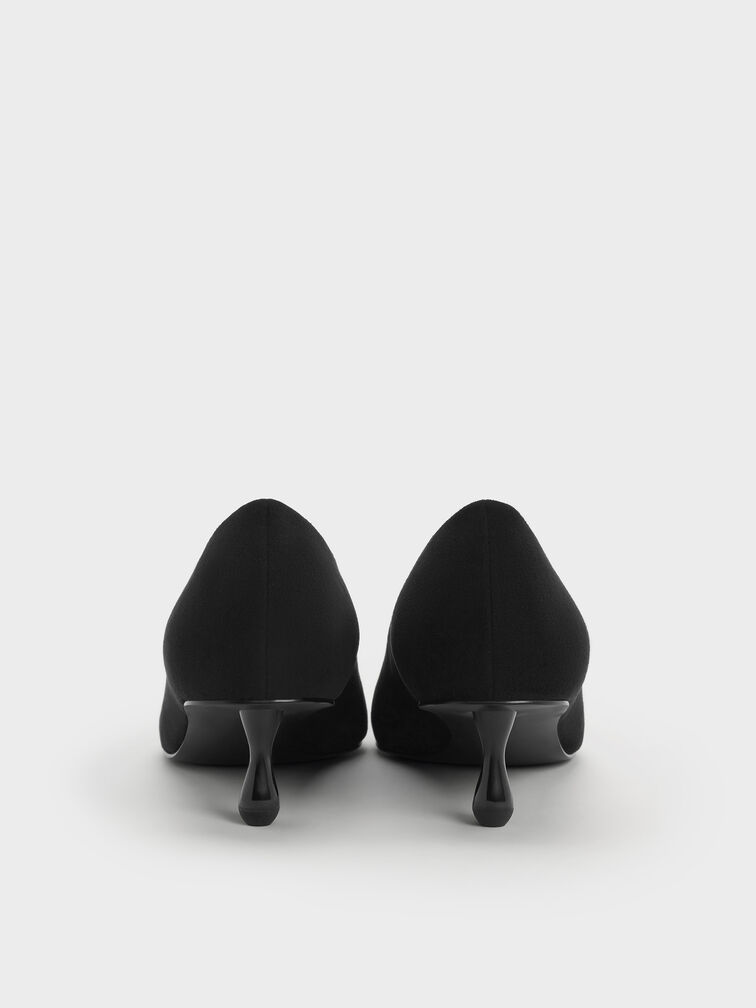 Ruthie Faux Suede Kitten Heels, Black Textured, hi-res