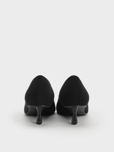 Ruthie Faux Suede Kitten Heels, Black Textured, hi-res