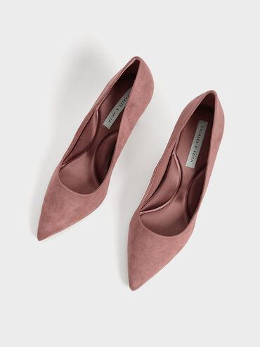 Emmy Textured Pointed-Toe Stiletto Pumps, Mauve, hi-res