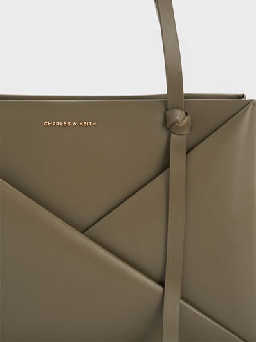 Midori Geometric Tote Bag, Deep Olive, hi-res