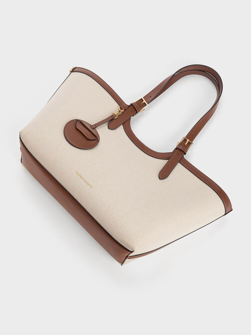 حقيبة حمل قماشية كبيرة الحجم من إينولا, شوكولاتي, hi-res