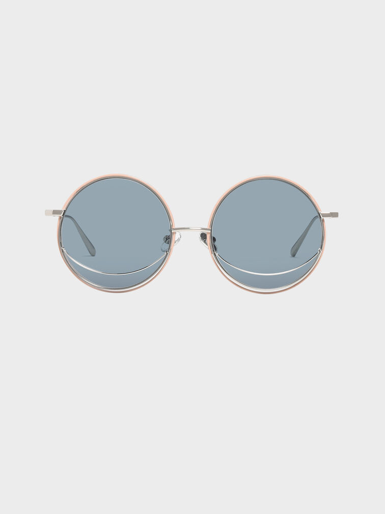 Circle Frame Sunglasses, Blue, hi-res