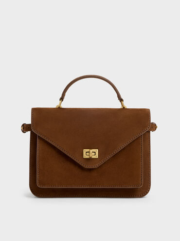 Mini Chance Turn-Lock Crossbody Bag, Pecan Brown, hi-res