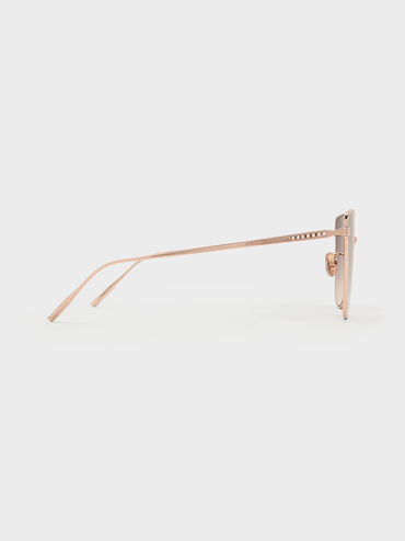 Livonia Crystal Square Sunglasses, Rose Gold, hi-res