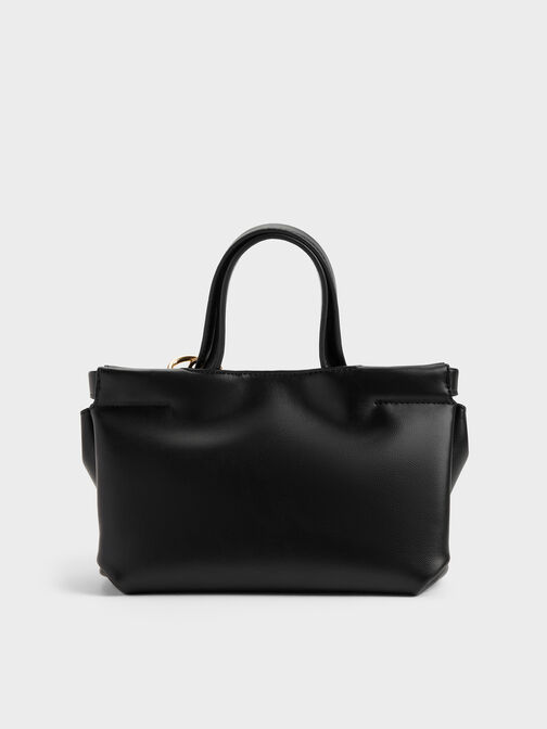 Mini Zephyr Tassel Tote Bag, Black, hi-res