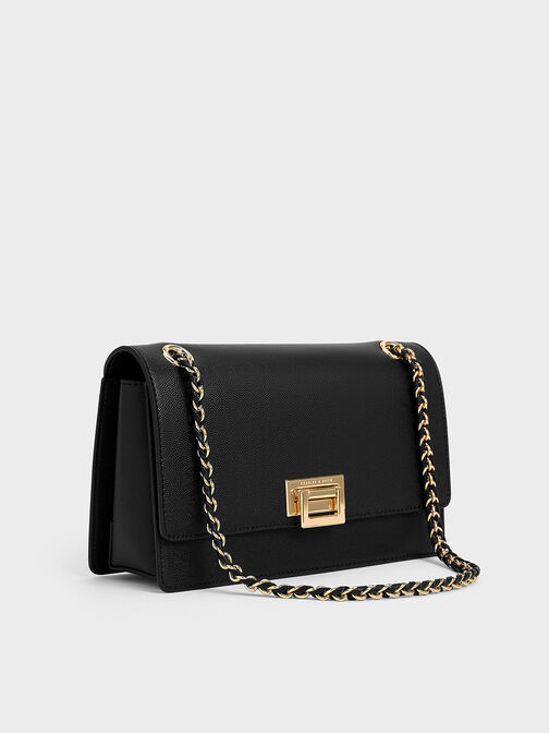 Everline Braided-Strap Shoulder Bag, Black, hi-res
