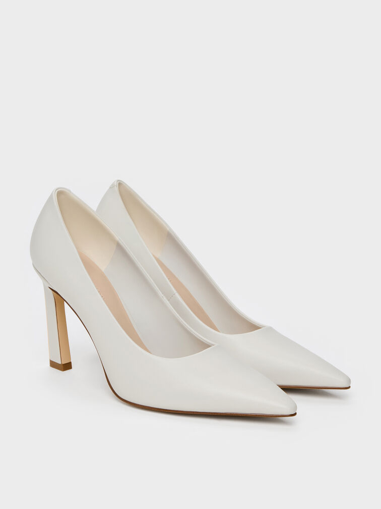 Kerra Pointed High Heels, White, hi-res