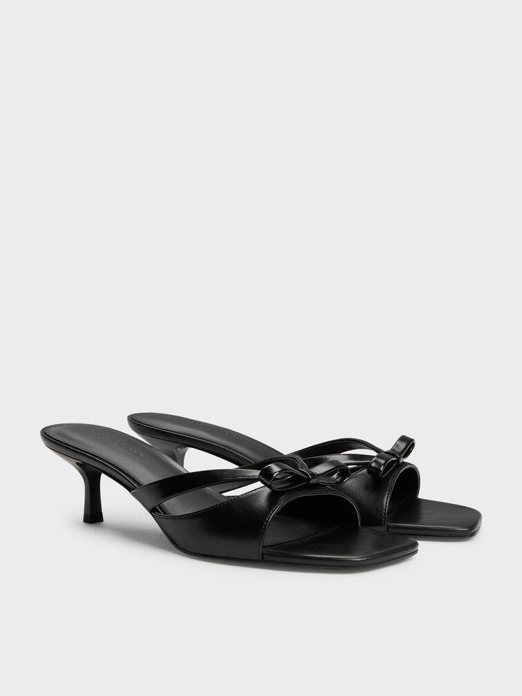 Kaleen Kitten-Heel Mules, Black, hi-res