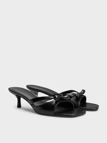 Kaleen Kitten-Heel Mules, Black, hi-res