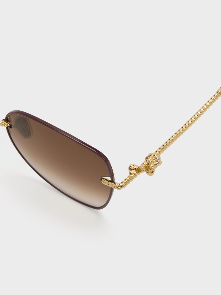 Sable Knot Butterfly Sunglasses, Burgundy, hi-res