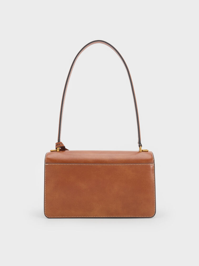 حقيبة كتف من سلسلة حبل أسيلين, بني فاتح ممزّق, hi-res