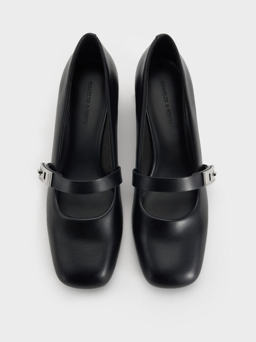 حذاء ماري جين لاندو بمشبك, أسود, hi-res