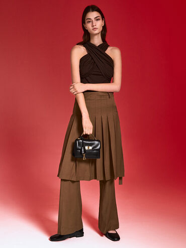 حقيبة كروس بودي كيري بحجم ميني ومقبض على شكل سلسلة, أسود, hi-res