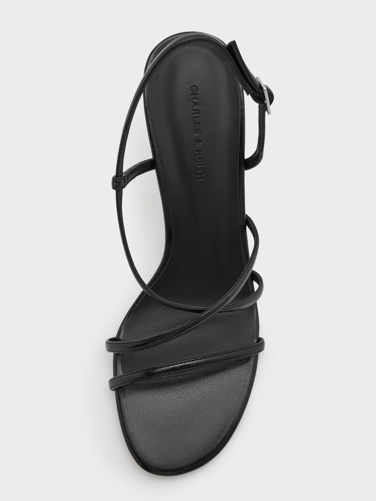 Strappy Stiletto Sandals, Black, hi-res