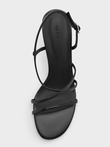 Strappy Stiletto Sandals, Black, hi-res