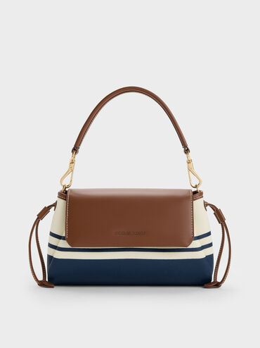 Hanya Canvas Striped Top Handle Bag, Multi, hi-res
