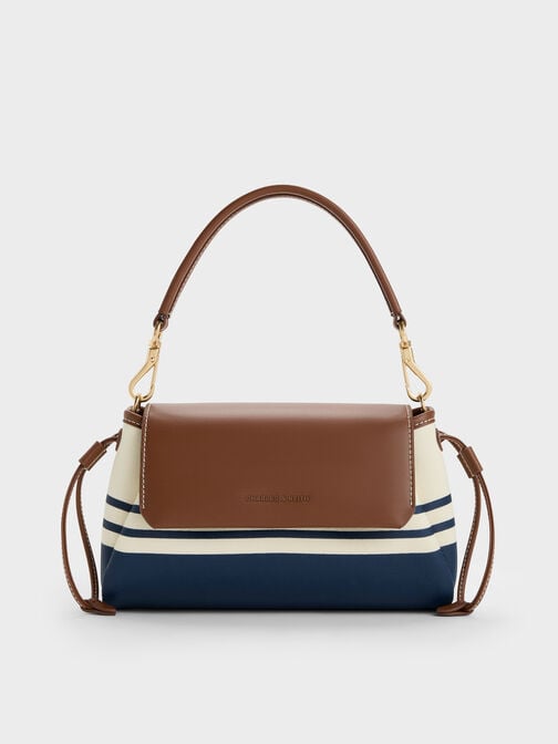 Hanya Canvas Striped Top Handle Bag, Multi, hi-res