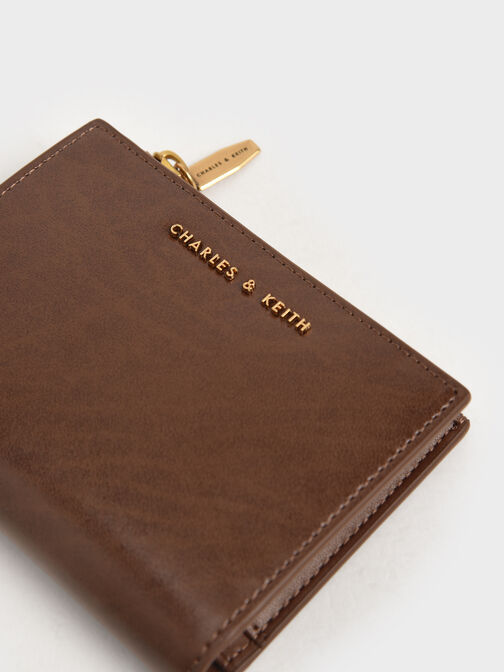 Harmonee Top-Zip Small Wallet, Chocolate, hi-res