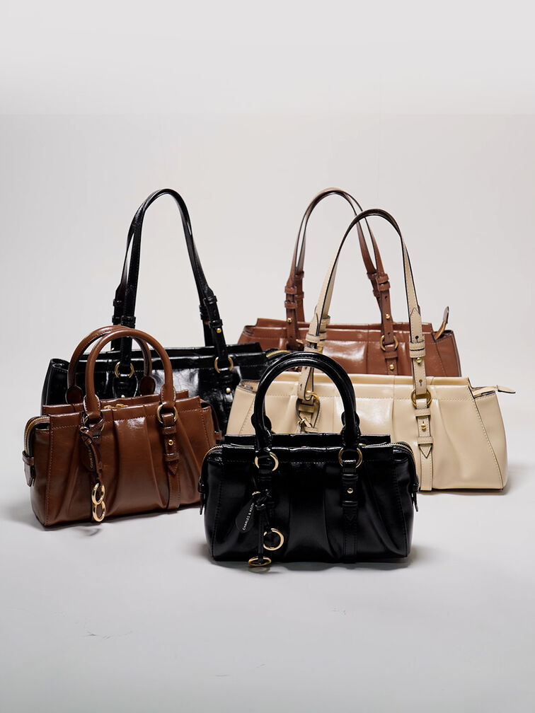 Britton Top Handle Tote Bag, Black, hi-res