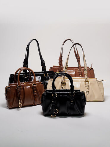 Britton Top Handle Tote Bag, Black, hi-res