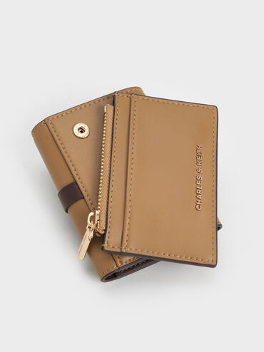 محفظة صغيرة كالا بتصميم ثنائي اللون وحمالة معقودة, رملي ذهبي هاديء, hi-res