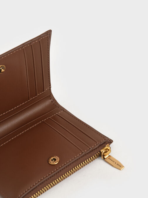 Harmonee Top-Zip Small Wallet, Chocolate, hi-res