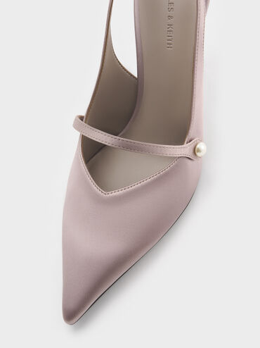 Helena Pearl Pointed Slingback Pumps, Mauve, hi-res
